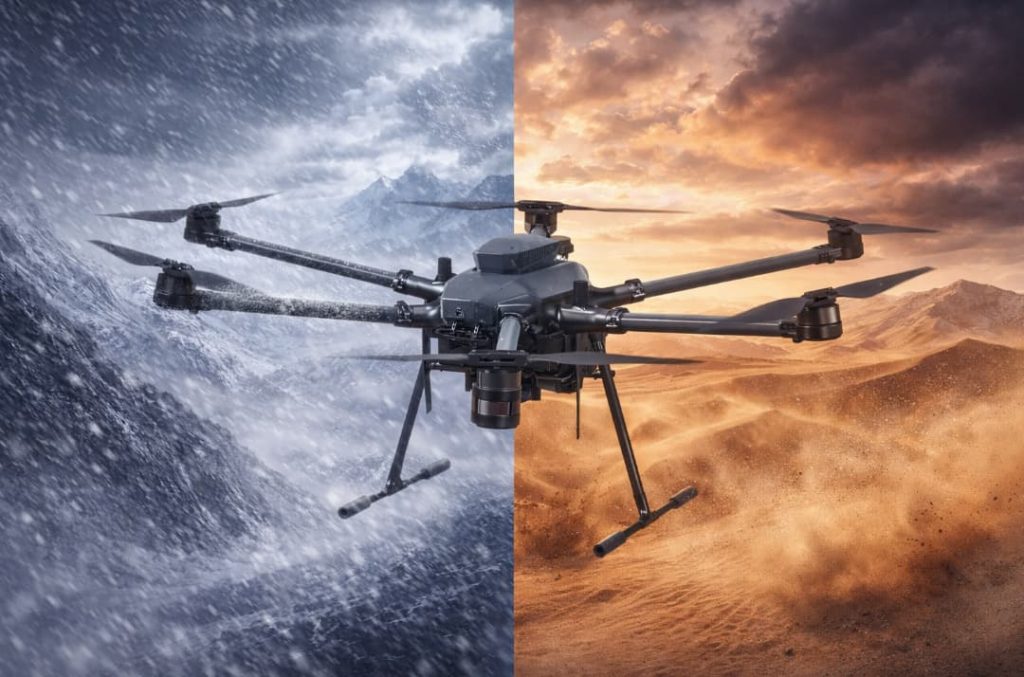 4P hexacopter drone handles harsh environments