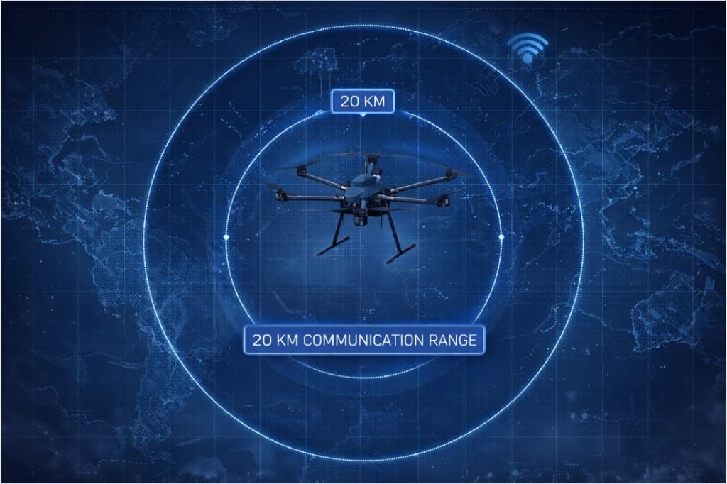 4P hexacopter drone with stable communication systems