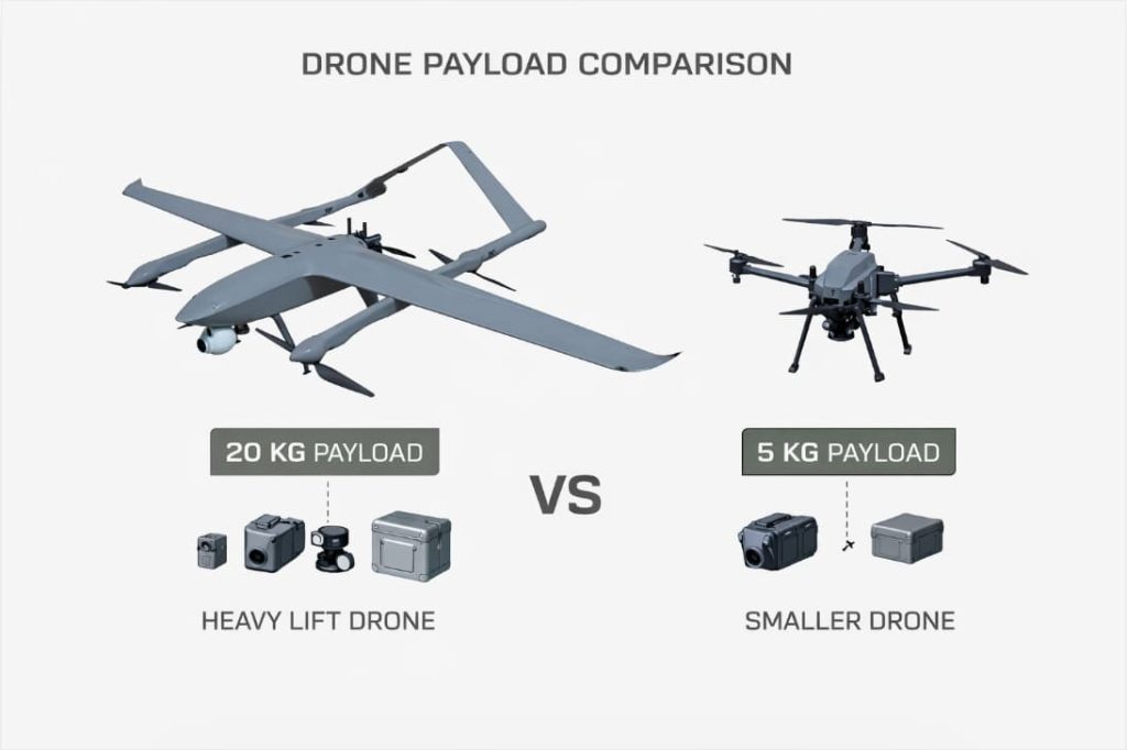 5H hybrid VTOL fixed wing UAV can carry more equipment