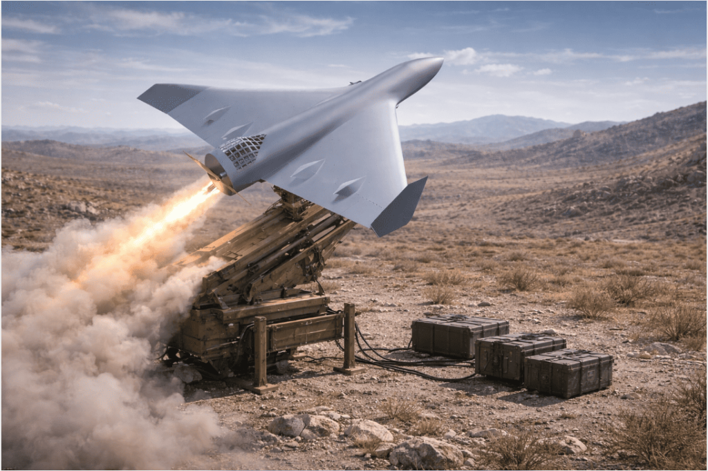 M10 loitering munition drone supports rocket-assisted launch system