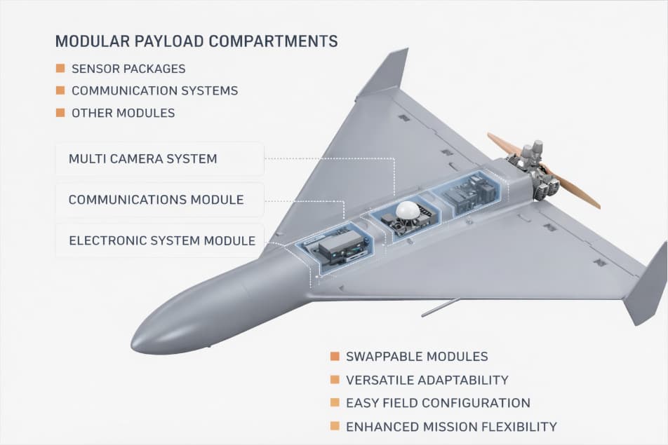 M9 delta wing UAV with a payload capacity of up to 50 kg