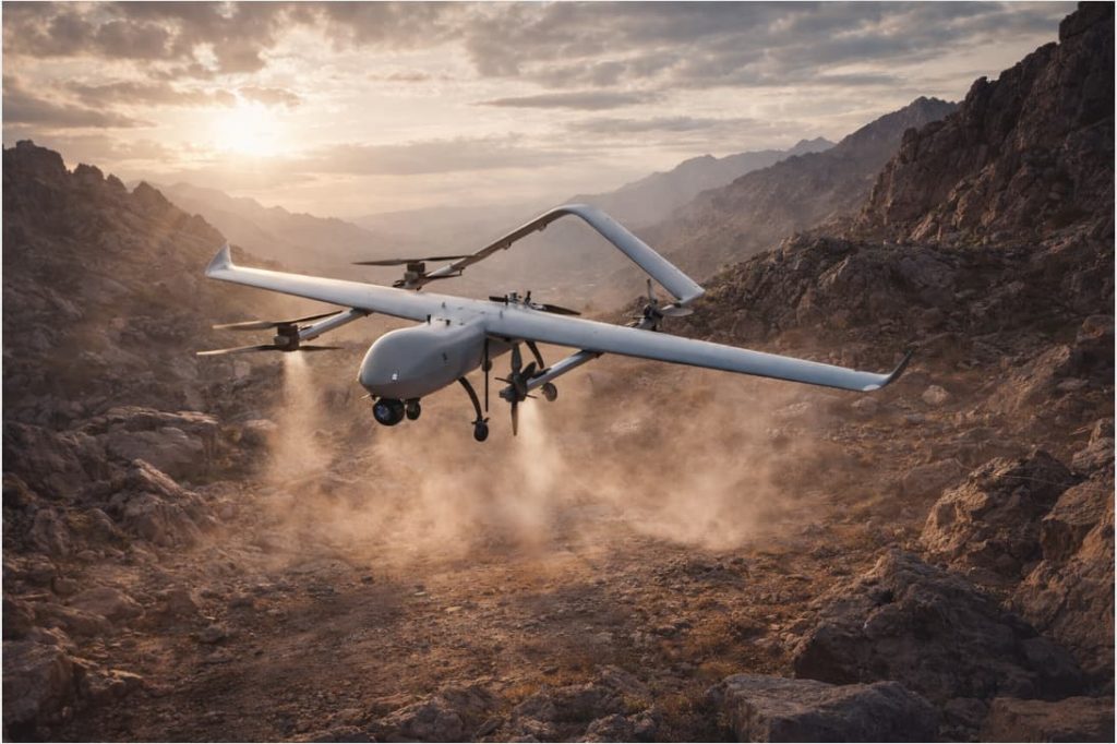 MIFH0011 oil powered VTOL fixed-wing UAV can take off and land vertically